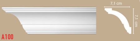 Плинтус потолочный гладкий DECOMASTER A100 (71*71*2000мм)