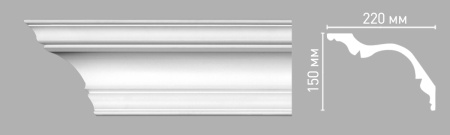 Плинтус потолочный гладкий DECOMASTER 96276 (150х220х2400мм)